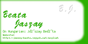 beata jaszay business card